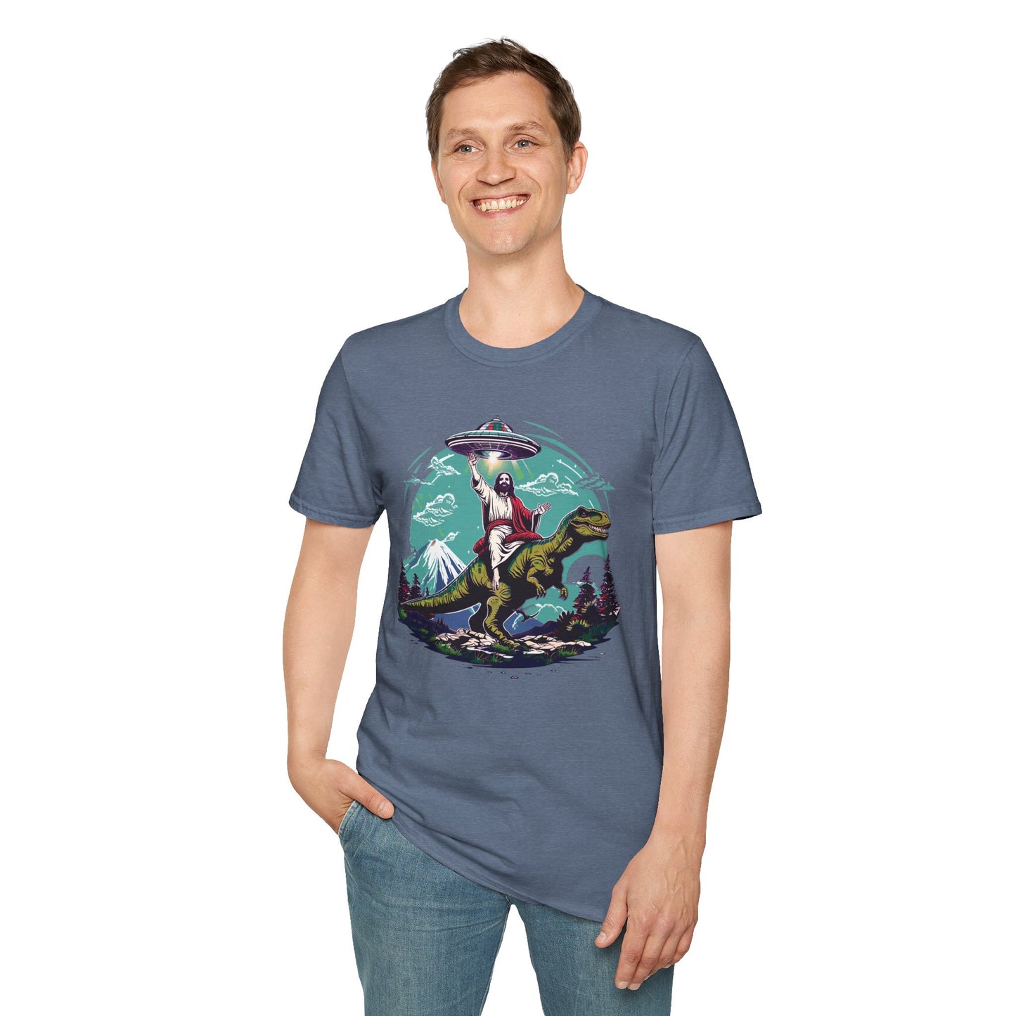 Jesus On A T-Rex T-Shirt