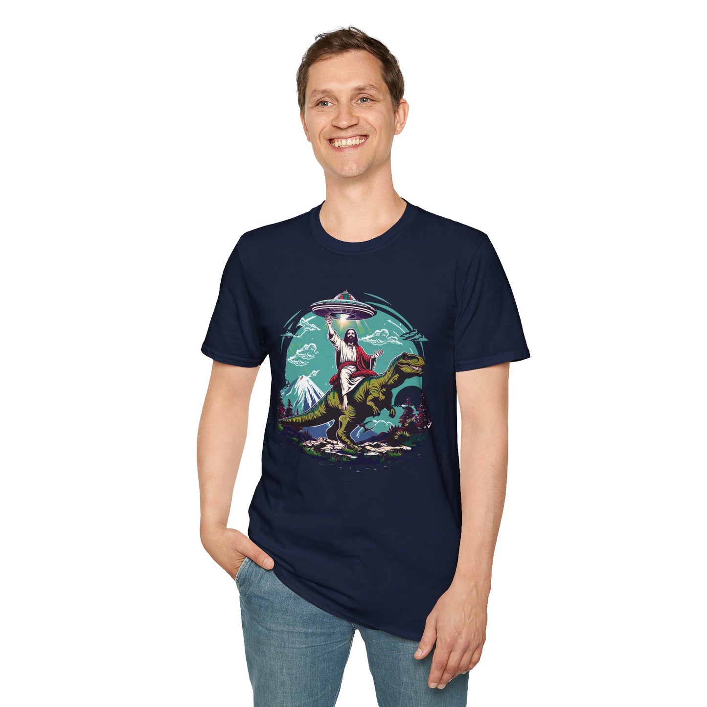 Jesus On A T-Rex T-Shirt