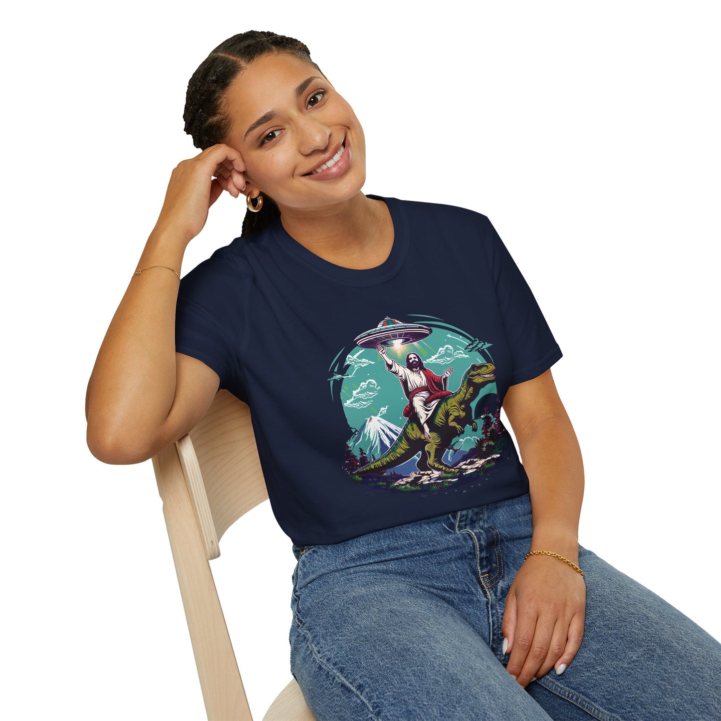 Jesus On A T-Rex T-Shirt