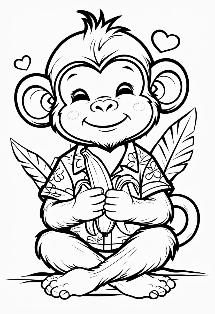 Monkey Coloring Page