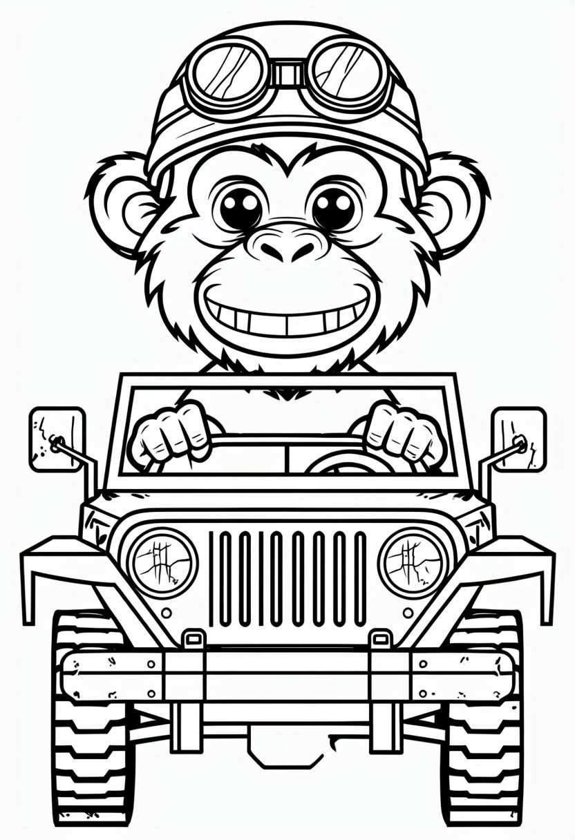 Chimp Coloring Page