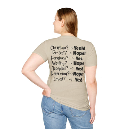 Christian? Yeah! Unisex T-Shirt Back Graphic