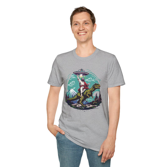 Jesus On A T-Rex T-Shirt