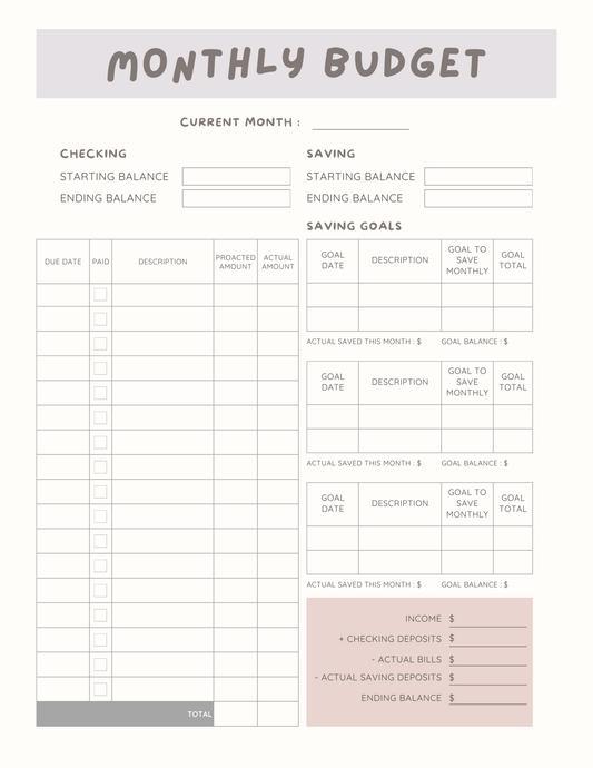 Monthly Budget