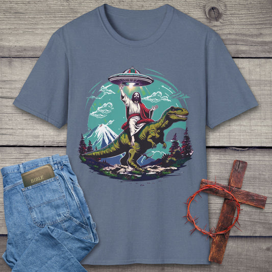 Jesus On A T-Rex T-Shirt
